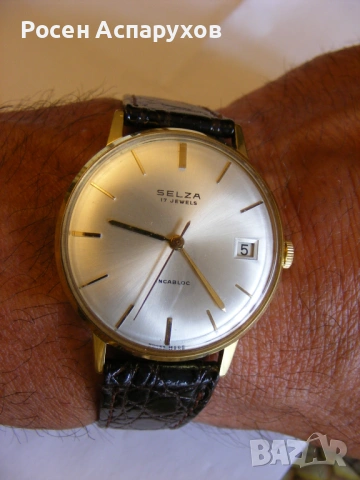 Прекрасен Selza 17 Jewels Incabloc Swiss Made, снимка 2 - Мъжки - 54763902