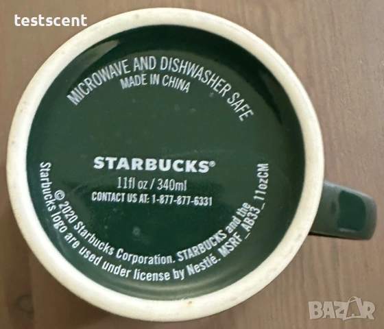 Колекционерска Starbucks 2020 Green Holiday Mug 11oz / 340ml Tall Coffee Cup Christmas рядка, снимка 3 - Чаши - 54825133