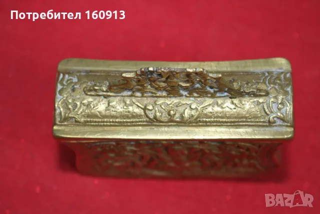 Отлична бронзова барутница, паласка, фишеклък, кутия., снимка 6 - Антикварни и старинни предмети - 55422130