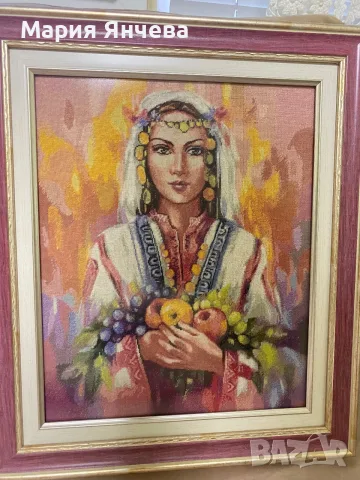 Гоблен ,, Момиче с плодове”, снимка 5 - Гоблени - 55530309