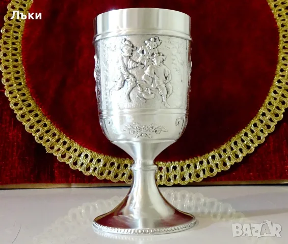 Калаен бокал за вино Тримата мускетари. , снимка 4 - Антикварни и старинни предмети - 55492415
