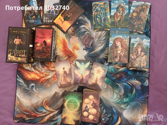 Таро колоди в отлично състояние! Pre-Raphaelite Tarot, Волшебное Зеркало, Таро на Магьосниците..., снимка 9 - Карти за игра - 55500272