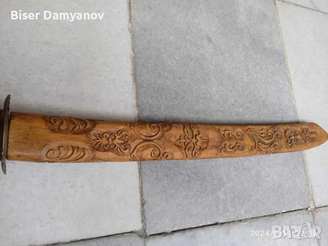 Сабя със ръчна дърворезба и уникална ножница. Уникат., снимка 3 - Други ценни предмети - 54230470