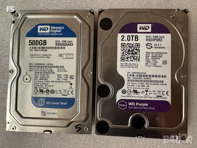 Дискове Western digital стари но читави 2 TB и 500 GB