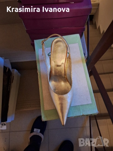 нови обувки естествена кожа цвят злато 