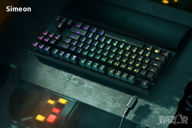 Механична клавиатура Razer - Huntsman V2 Tenkeyless, Purple, RGB, черна