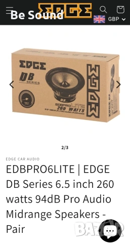 Средночистотни говорители Мидрейндж EDGE EDXPRO6 Lite 130w Rms 260w Max 4 ohm , снимка 3 - Тонколони - 54563368
