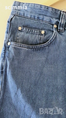 Светлосини мъжки дънки Hugo Boss W33 L34 (размер M/L) 100% памук, без забележки, снимка 5 - Дънки - 54583317