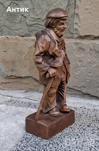 Красива Стара Дървена Фигура , снимка 9 - Декорация за дома - 55337248