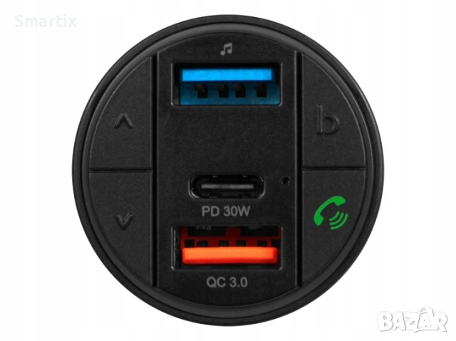 FM Трансмитер с бързо зареждане и Bluetooth 5.0 30W SUPER BASS, снимка 6 - MP3 и MP4 плеъри - 54745720