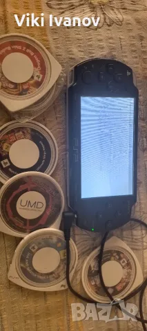 PSP 2004+6 диска и зарядно, снимка 3 - PlayStation конзоли - 55323568