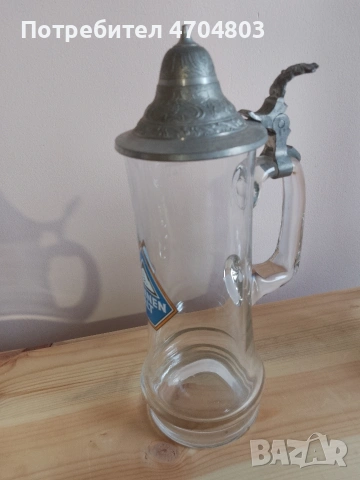 Колекция от 6 ретро немски халби за бира с капаци – Кристално стъкло, снимка 6 - Колекции - 53960008