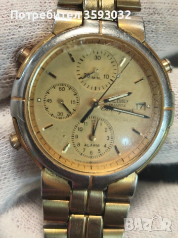 Seiko Chronograph Кварц, работещ , снимка 2 - Мъжки - 54943035