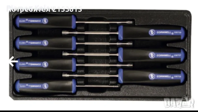 Cornwell Tools 7 части Torx отвертки тип звезда T8 - T30, снимка 2 - Отвертки - 55648261