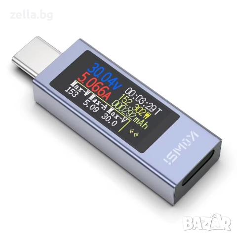 USB-C мултиметър Kowsi KWS-2302C – Тестер 4-30V 12A, PD QC, измерване на капацитет 10437, снимка 8 - Друга електроника - 54694718