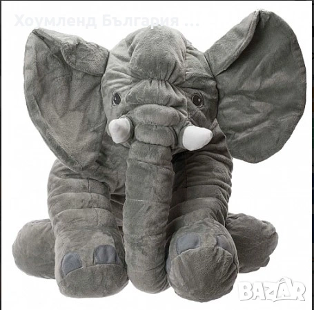 Голям плюшен детски слон 60см, снимка 3 - Плюшени играчки - 54356665