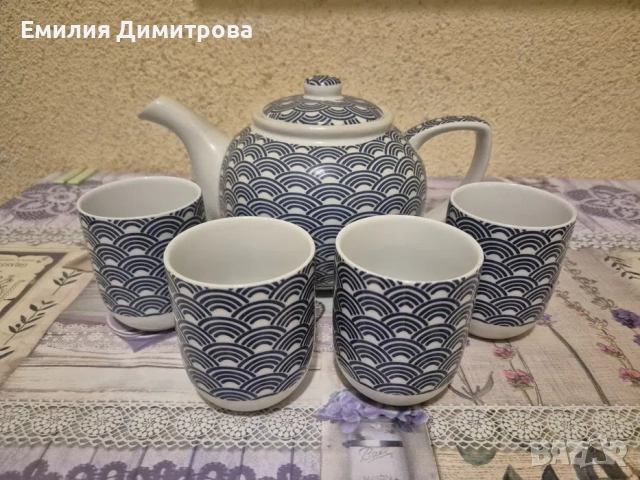 Порцеланова кана с 4 чаши