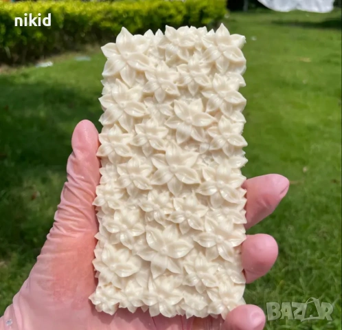 пано цветя цветчета цветенца Шоколад шоколадов блок шоколадова плочка силиконов молд форма, снимка 5 - Форми - 53953633