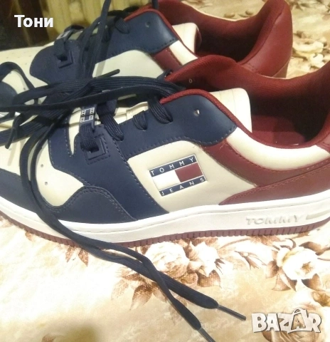 TOMMY HILFIGER Оригинал Нови Дамски Маратонки Изцяло от Естествена Кожа 40/41