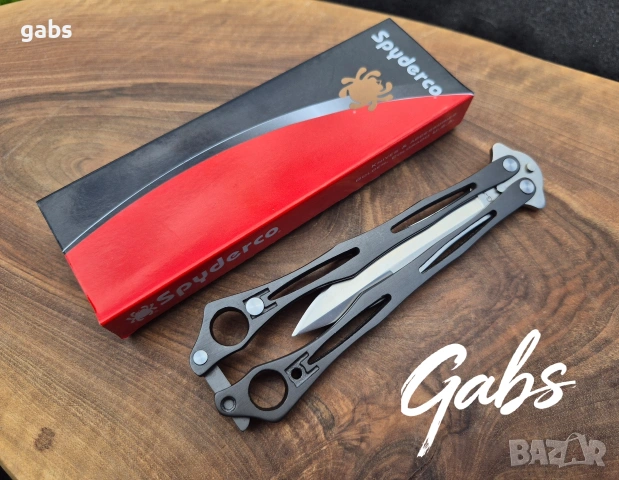 Сгъваем нож пеперуда Spyderco SpyderFly Butterfly B01P, снимка 5 - Ножове - 54751743