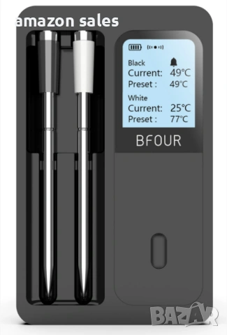 Безжичен термометър за месо BFOUR BF-40 PRO с 2 сонди,Bluetooth със смарт основа,SMART приложение , снимка 4 - Барбекюта - 54388106
