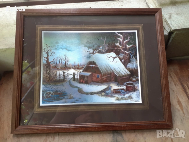 Картина "'Зима в селото'' на Иво Ценковчан 1979 г - фолио