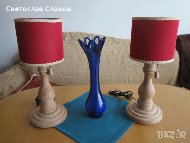 Комплект настолни /нощни/ лампи от стругован - 2