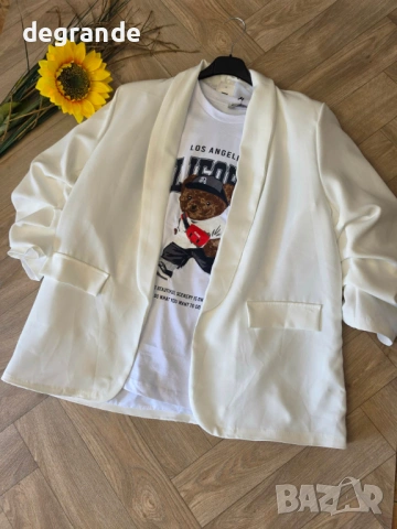 👚Елегантни Сака в Розово Синьо  Бяло Пудра Жълто Бежово , снимка 4 - Сака - 54806231