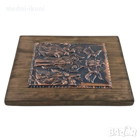 МЕДНА ИКОНА ВЪЗНЕСЕНИЕ ХРИСТОВО, снимка 3 - Икони - 54290040