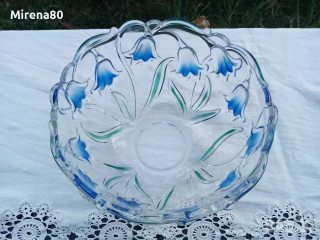 * Walther Glass * - кристална фруктиера, снимка 3 - Чинии - 55495196