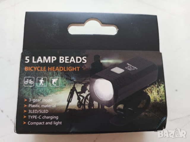 Фар за велосипед с 5 LED светодиода, колело, Лед, снимка 3 - Аксесоари за велосипеди - 54340019