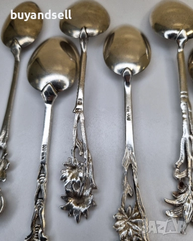 Сребърни лъжички кафе чай бебе, снимка 8 - Антикварни и старинни предмети - 54134996