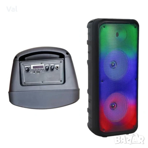 Безжична RGB тонколона – 2×8″ говорителя, Bluetooth, 1200 W, батерия 3000 mAh, снимка 7 - Тонколони - 54826911