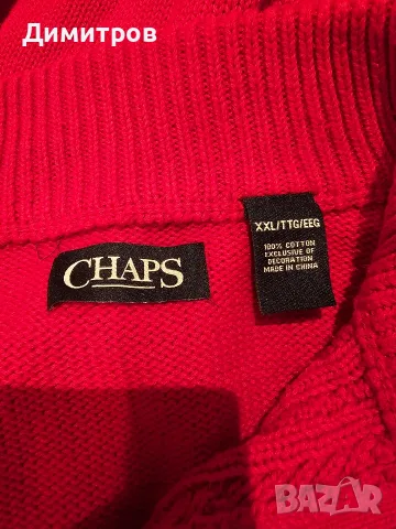 Памучен Мъжки Пуловер Chaps - XXL, снимка 4 - Пуловери - 55511033