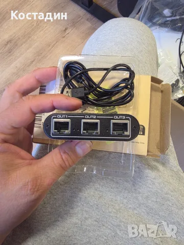 Гигабитов Ethernet сплитер / суич 1 към 3 (1000Mbps LAN Splitter) с USB захранване, снимка 2 - Мрежови адаптери - 55682370