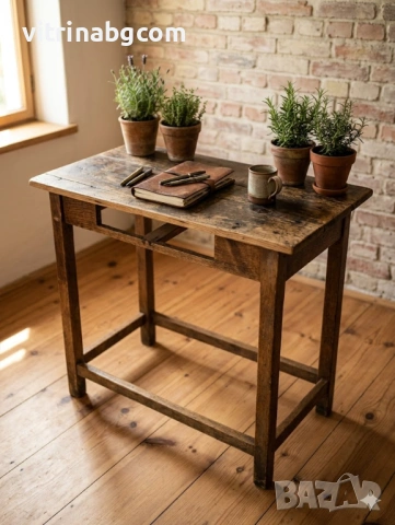 Автентична старинна маса от масивно дърво - подходяща за декор или проект