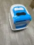 Котешка тоалетна с филтър и цвят бяло и синьо, снимка 4