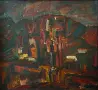 Картина, "Земя", худ. Слави Кожухаров (1935-1997), снимка 2
