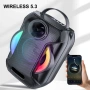 Преносима Bluetooth караоке колона ZQS-W4110 с 2 безжични микрофона, RGB светлини, снимка 2