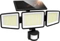 LUTEC Соларна външна охранителна лампа 302 LED 1500LM, сензор за движение, 3 глави, снимка 1