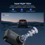 Avylet 4K/2.5K+1080P Видеорегистратор за автомобили отпред и отзад, снимка 7