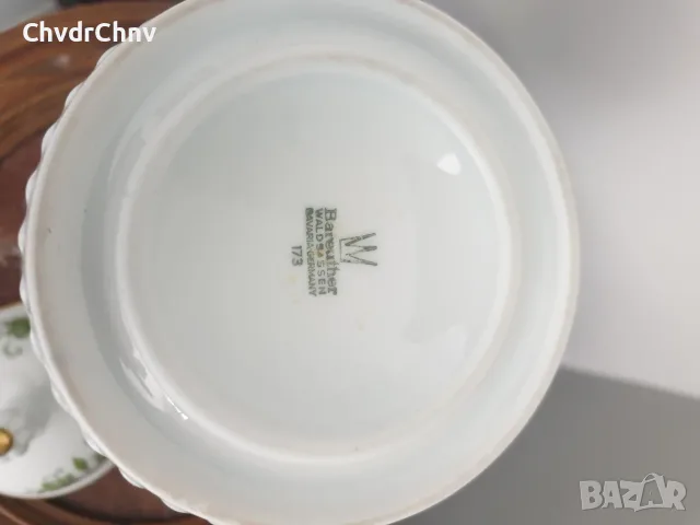 Bareuther Бавария 31см/стара немска порцеланова ваза с капак/урна, снимка 6 - Вази - 55578508