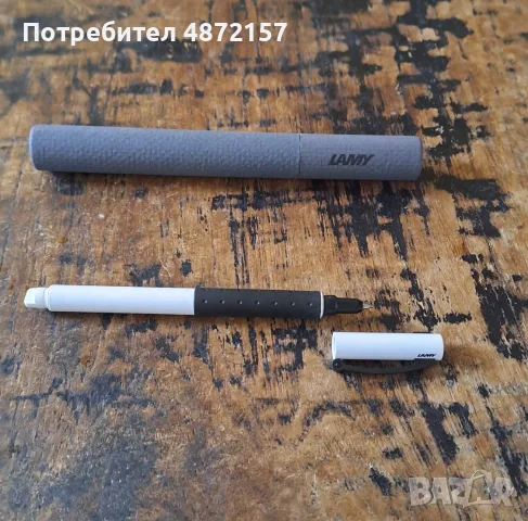 ролер Лами Lamy бял с черен гумен грип модел 377, снимка 5 - Други - 55577046