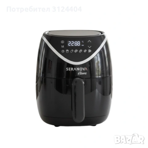 Фритюрник с горещ въздух (Air Fryer) Seranova, 5L, 2000W, Дигитален сензорен дисплей, снимка 2 - Фритюрници - 54968122