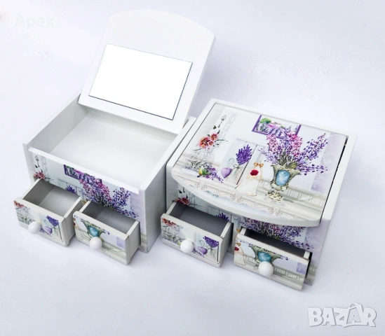 Кутия за Бижута.Подаръчна Дървена Kутия за Bижута. Винтидж Органайзер за Bижута. Кутии за Бужъта., снимка 4 - Други - 54012261