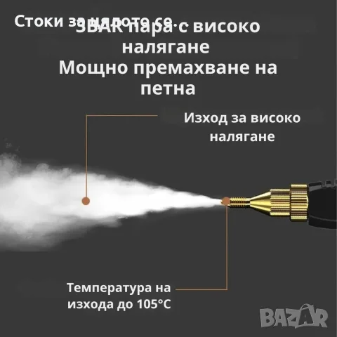 Парочистачка 2500W с 6 скорости и 1,2L резервоар, снимка 2 - Парочистачки и Водоструйки - 55568970