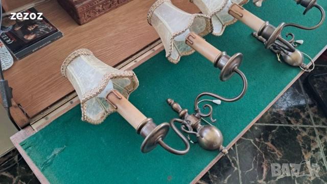Два ретро аплика месинг, снимка 4 - Лампи за стена - 54627334