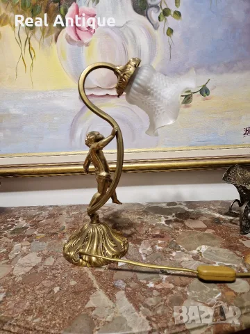 Страхотна антикварна бронзова френска фигурална лампа , снимка 6 - Антикварни и старинни предмети - 55602819