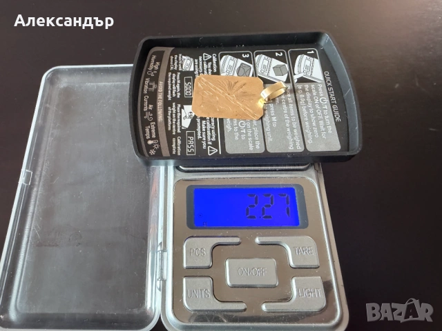 Златна плочка с буква А - 2,27 гр., снимка 5 - Колиета, медальони, синджири - 54403065