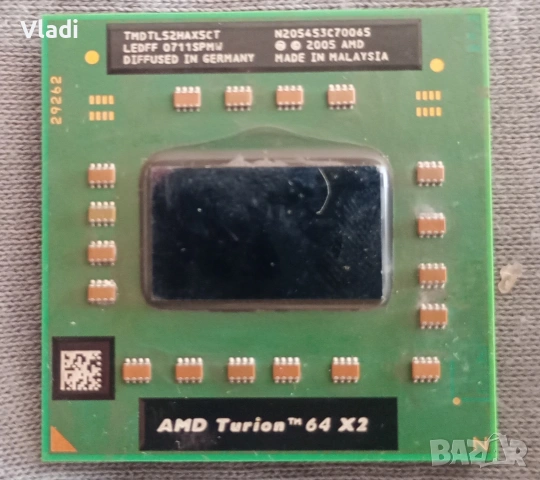 Процесор за лаптоп AMD Turion 64 X2 Mobile TL-52 (1.6GHz, Socket S1)